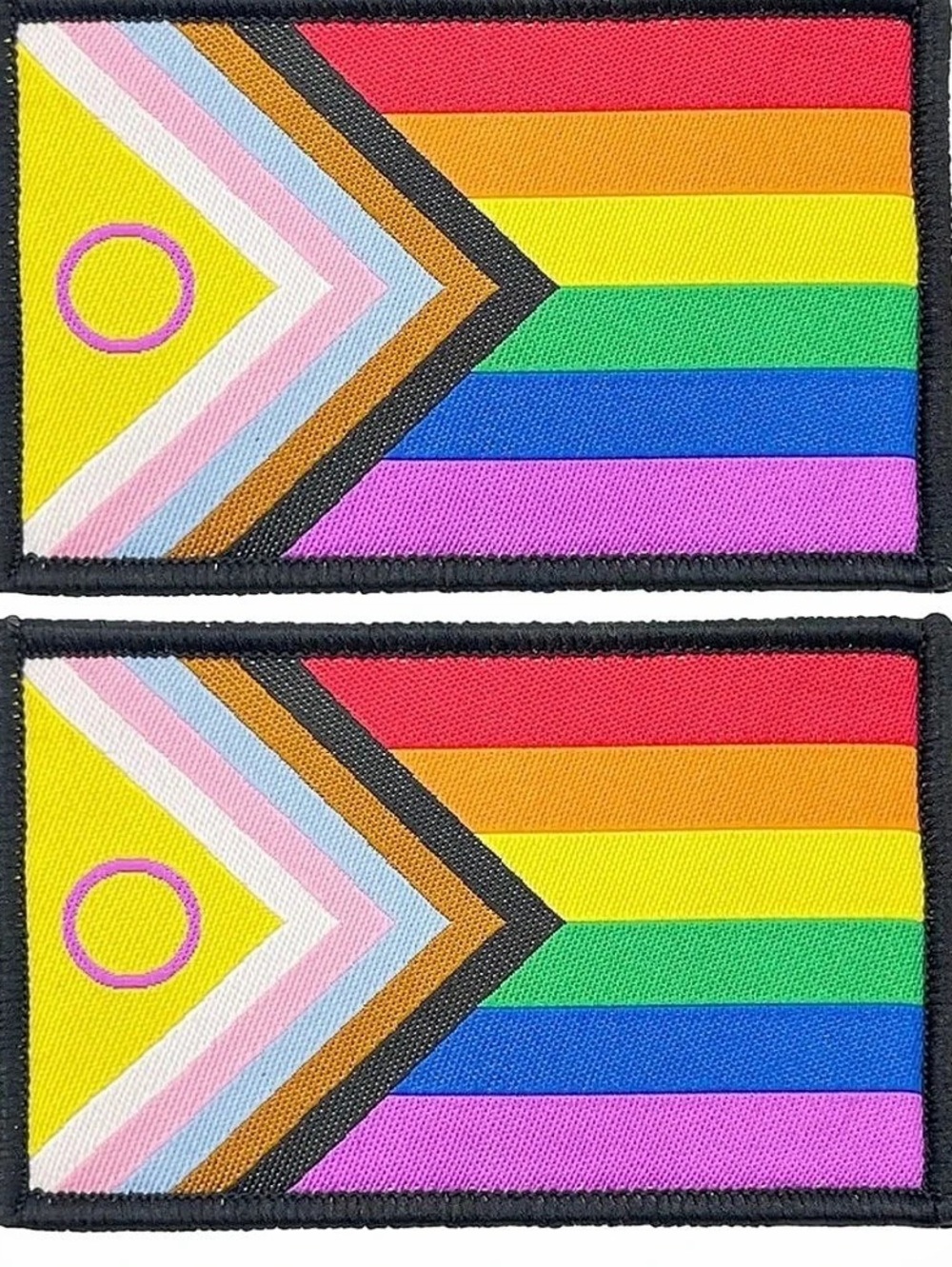 2 Pack Intersex Progress Pride Flag Embroidered Patches LGBTQ+